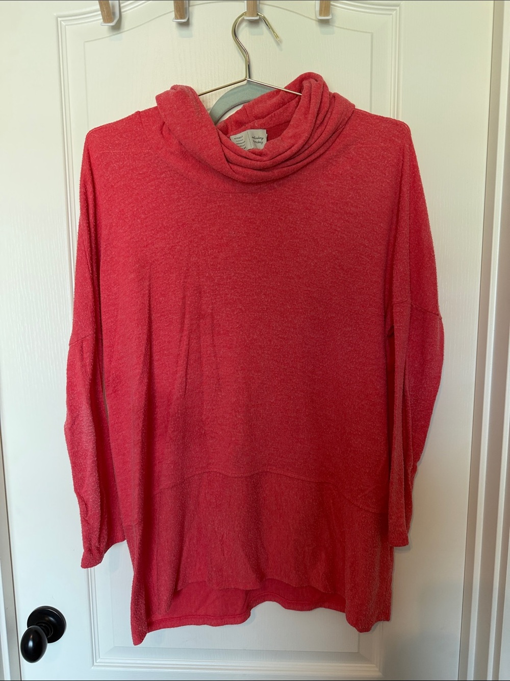Anthropologie Red Cowl-Neck Lightweight Sweater